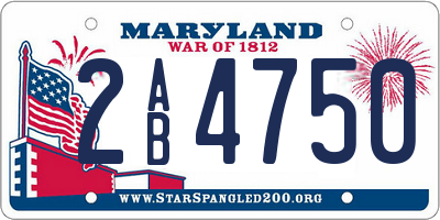MD license plate 2AB4750