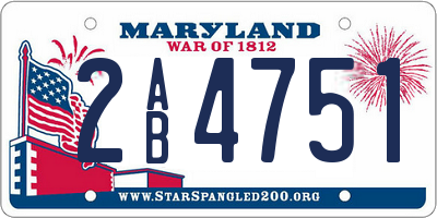 MD license plate 2AB4751