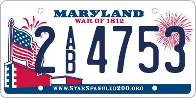 MD license plate 2AB4753
