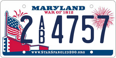 MD license plate 2AB4757