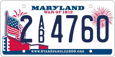 MD license plate 2AB4760