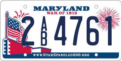 MD license plate 2AB4761