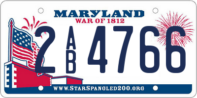 MD license plate 2AB4766