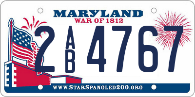 MD license plate 2AB4767