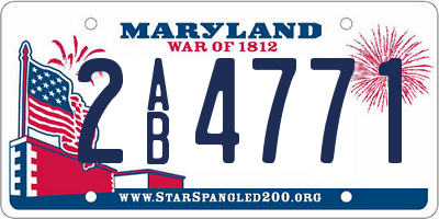 MD license plate 2AB4771