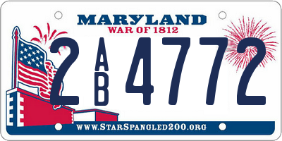 MD license plate 2AB4772