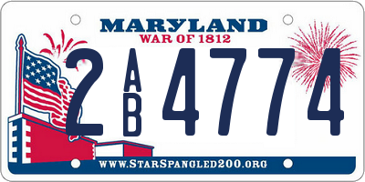 MD license plate 2AB4774