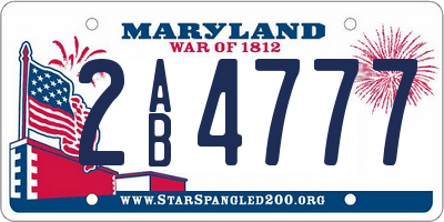 MD license plate 2AB4777