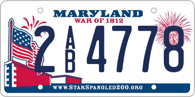 MD license plate 2AB4778