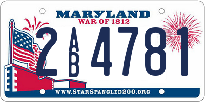 MD license plate 2AB4781