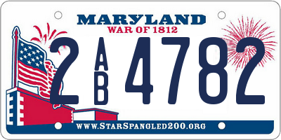 MD license plate 2AB4782