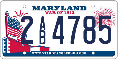 MD license plate 2AB4785