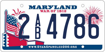 MD license plate 2AB4786