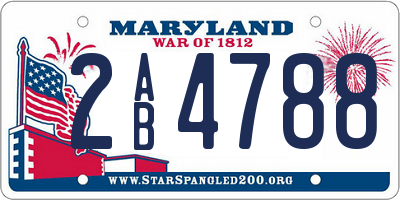 MD license plate 2AB4788