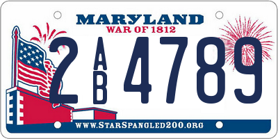 MD license plate 2AB4789