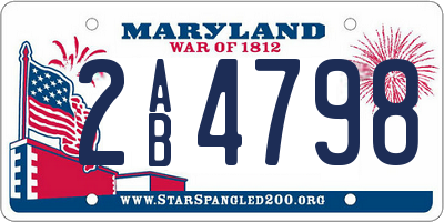 MD license plate 2AB4798