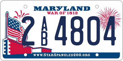 MD license plate 2AB4804