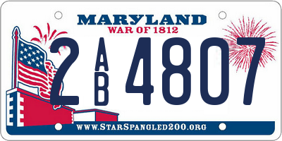 MD license plate 2AB4807