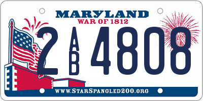 MD license plate 2AB4808