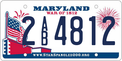 MD license plate 2AB4812