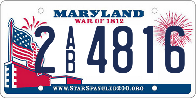 MD license plate 2AB4816