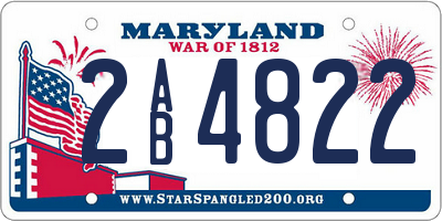 MD license plate 2AB4822