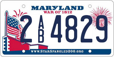MD license plate 2AB4829