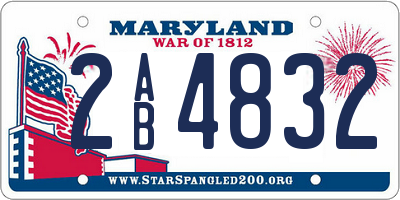 MD license plate 2AB4832