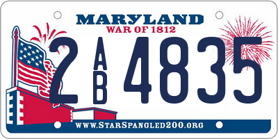 MD license plate 2AB4835