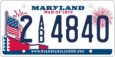 MD license plate 2AB4840