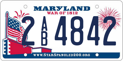 MD license plate 2AB4842