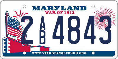 MD license plate 2AB4843