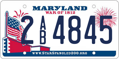 MD license plate 2AB4845