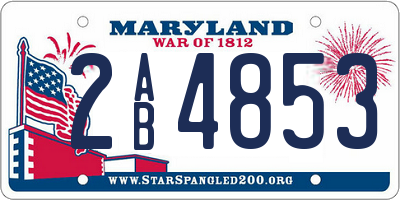 MD license plate 2AB4853