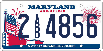 MD license plate 2AB4856