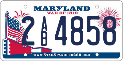 MD license plate 2AB4858