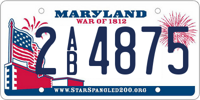 MD license plate 2AB4875