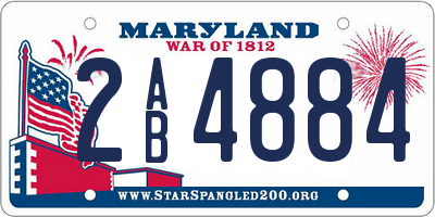 MD license plate 2AB4884