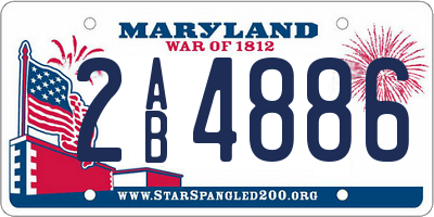 MD license plate 2AB4886
