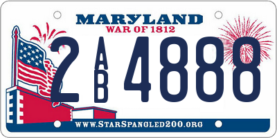 MD license plate 2AB4888