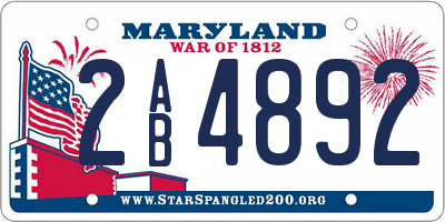 MD license plate 2AB4892