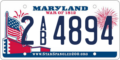 MD license plate 2AB4894