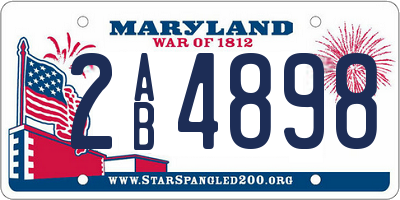 MD license plate 2AB4898