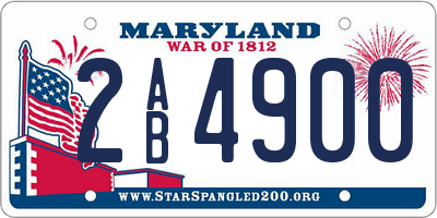 MD license plate 2AB4900