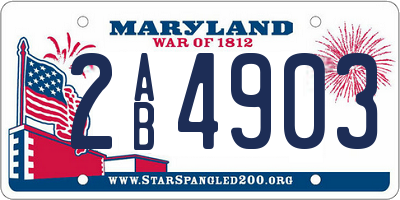 MD license plate 2AB4903