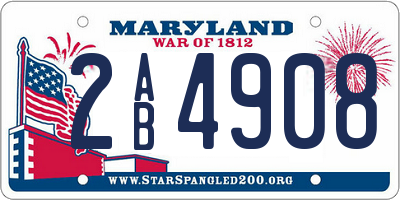 MD license plate 2AB4908