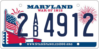 MD license plate 2AB4912