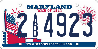 MD license plate 2AB4923
