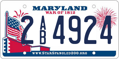 MD license plate 2AB4924
