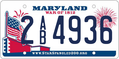 MD license plate 2AB4936